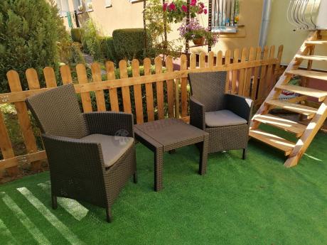 Grafitowy zestaw balkonowy