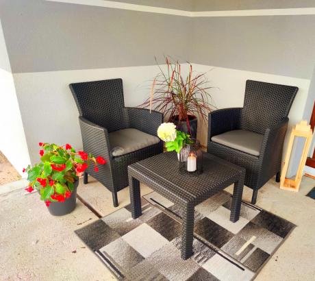 Grafitowy zestaw balkonowy