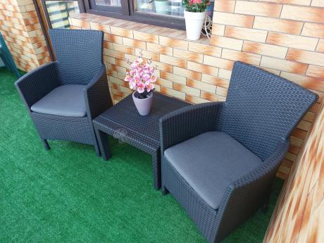 Grafitowy zestaw balkonowy