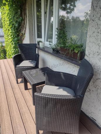 Grafitowy zestaw balkonowy