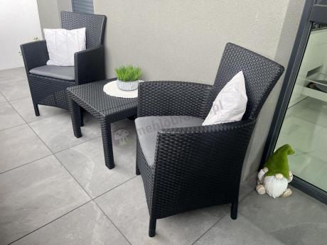 Grafitowy zestaw balkonowy