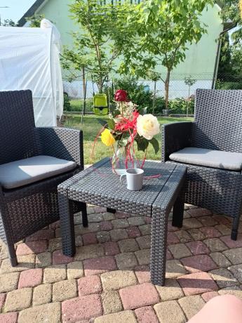 Grafitowy zestaw balkonowy