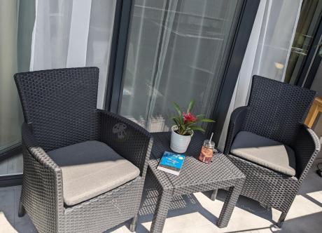 Grafitowy zestaw balkonowy