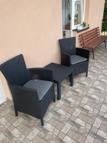 Grafitowy zestaw balkonowy