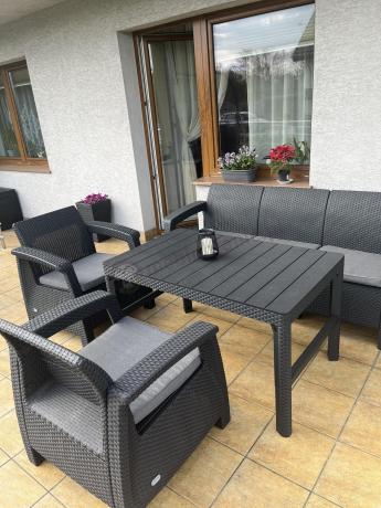 Grafitowy zestaw balkonowy