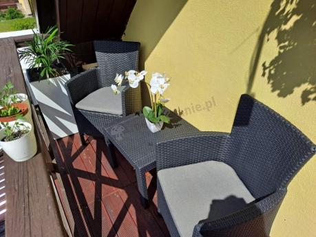 Grafitowy zestaw balkonowy