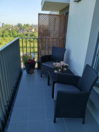 Grafitowy zestaw balkonowy