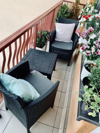 Grafitowy zestaw balkonowy