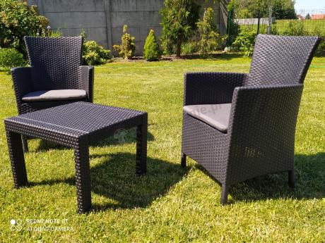 Grafitowy zestaw balkonowy