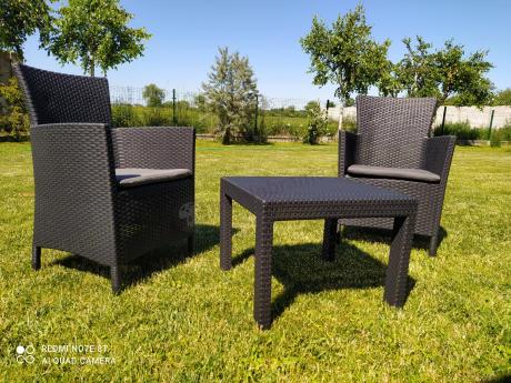 Grafitowy zestaw balkonowy