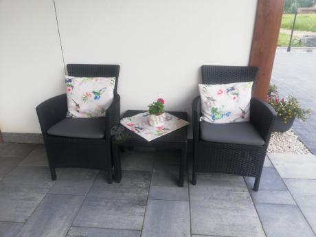 Grafitowy zestaw balkonowy