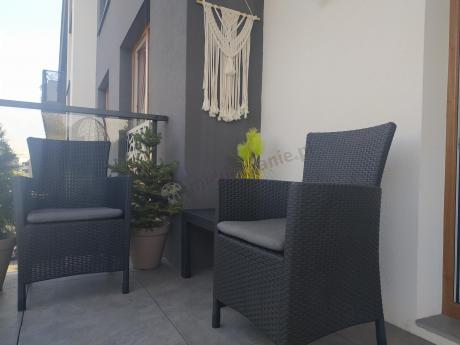 Grafitowy zestaw balkonowy