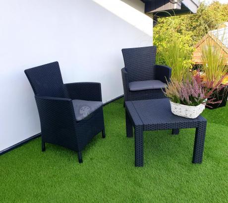 Grafitowy zestaw balkonowy