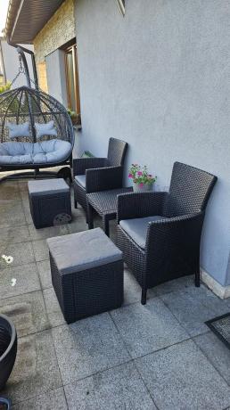 Grafitowy zestaw mebli na balkon Meblobranie RC