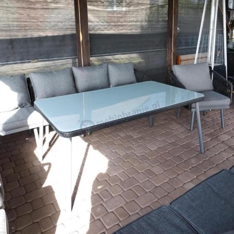 Grafitowy zestaw mebli tarasowych dla 10 osób Postigo Corner XXL