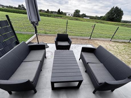 Grafitowy zestaw ogrodowy dla 6 osób Meblobranie SFL