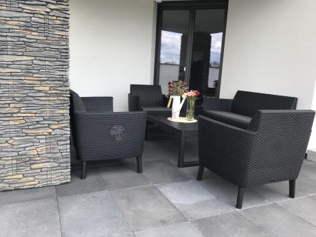 Grafitowy zestaw ogrodowy dla 6 osób Meblobranie SFL