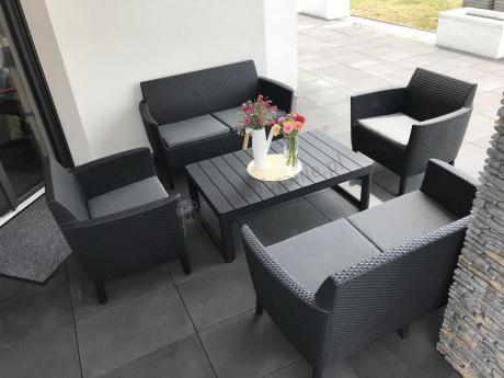 Grafitowy zestaw ogrodowy dla 6 osób Meblobranie SFL