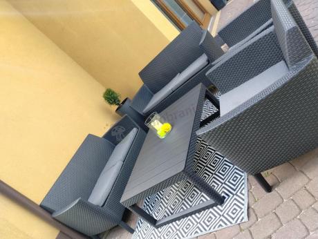 Grafitowy zestaw ogrodowy dla 6 osób Meblobranie SFL
