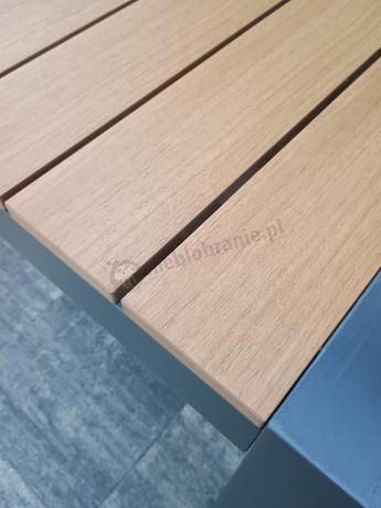 Grafitowy zestaw stół i krzesła dla 8 osób - stół 210cm Tanami Daven 8+1