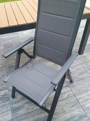 Grafitowy zestaw stół i krzesła dla 8 osób - stół 210cm Tanami Daven 8+1