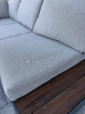 Jasnoszary modułowy narożnik na taras 280x220cm Panaon LG