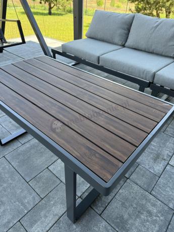 Jasnoszary modułowy narożnik na taras 280x220cm Panaon LG