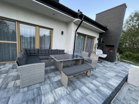 Jasnoszary narożnik ogrodowy technorattan