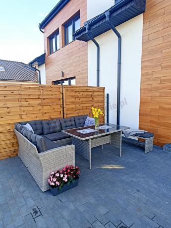 Jasnoszary narożnik ogrodowy technorattan