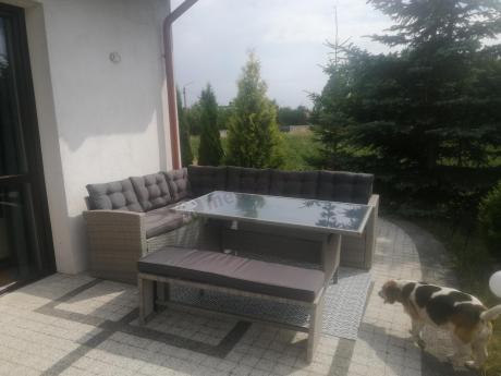 Jasnoszary narożnik ogrodowy technorattan