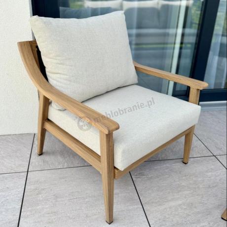 Komplet mebli aluminiowych na taras dla 5 osób - Else Set - Creme