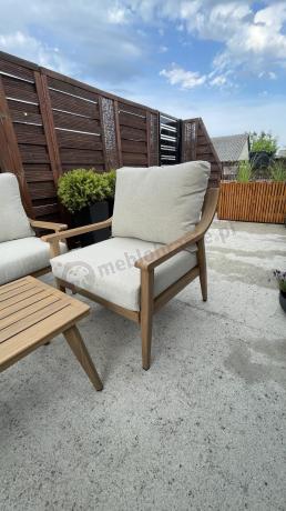 Komplet mebli aluminiowych na taras dla 5 osób - Else Set - Creme