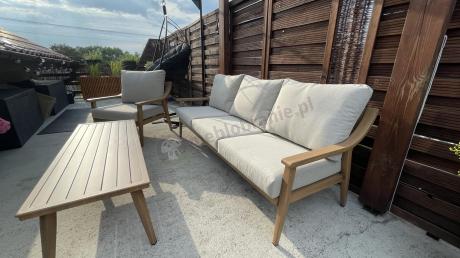 Komplet mebli aluminiowych na taras dla 5 osób - Else Set - Creme