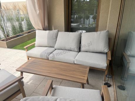 Komplet mebli aluminiowych na taras dla 5 osób - Else Set - Creme