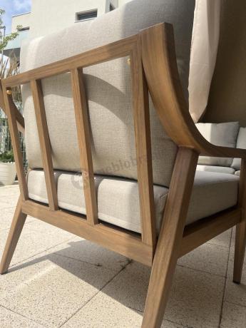 Komplet mebli aluminiowych na taras dla 5 osób - Else Set - Creme