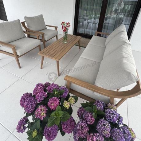 Komplet mebli aluminiowych na taras dla 5 osób - Else Set - Creme