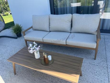 Komplet mebli aluminiowych na taras dla 5 osób - Else Set - Creme