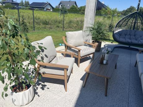 Komplet mebli aluminiowych na taras dla 5 osób - Else Set - Creme