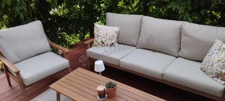 Komplet mebli aluminiowych na taras dla 5 osób - Else Set - Creme