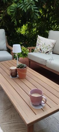 Komplet mebli aluminiowych na taras dla 5 osób - Else Set - Creme