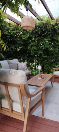 Komplet mebli aluminiowych na taras dla 5 osób - Else Set - Creme