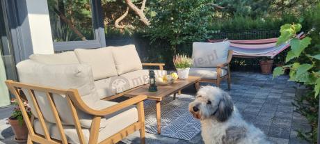 Komplet mebli aluminiowych na taras dla 5 osób - Else Set - Creme