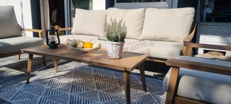 Komplet mebli aluminiowych na taras dla 5 osób - Else Set - Creme