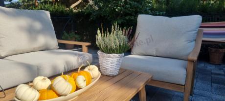 Komplet mebli aluminiowych na taras dla 5 osób - Else Set - Creme