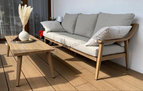 Komplet mebli aluminiowych na taras dla 5 osób - Else Set - Creme