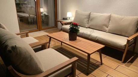 Komplet mebli aluminiowych na taras dla 5 osób - Else Set - Creme