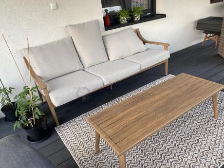 Komplet mebli aluminiowych na taras dla 5 osób - Else Set - Creme