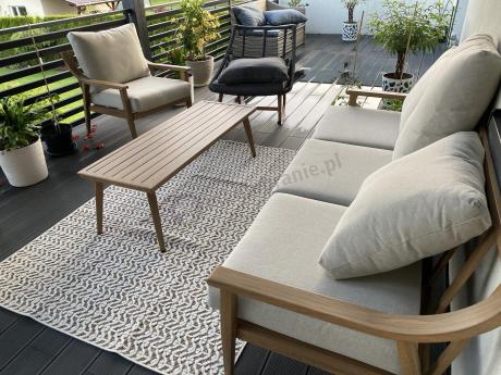 Komplet mebli aluminiowych na taras dla 5 osób - Else Set - Creme