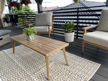 Komplet mebli aluminiowych na taras dla 5 osób - Else Set - Creme