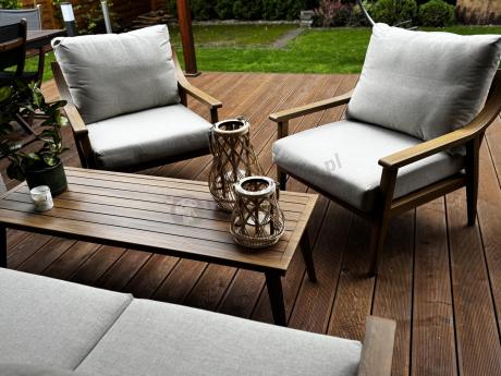 Komplet mebli aluminiowych na taras dla 5 osób - Else Set - Creme